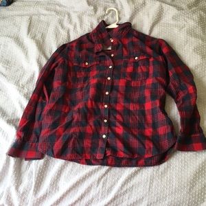 Cute red and dark blue flannel
